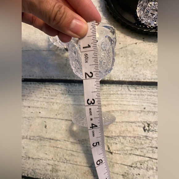 Vintage glass salt cellars with tiny wine glass. - Picture 5 of 5